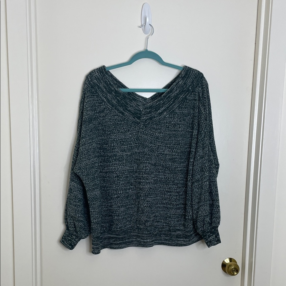 Women's Off-the-Shoulder Green Sweater